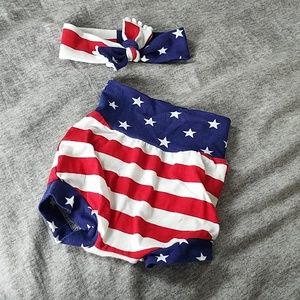 Patriotic bummies with headband